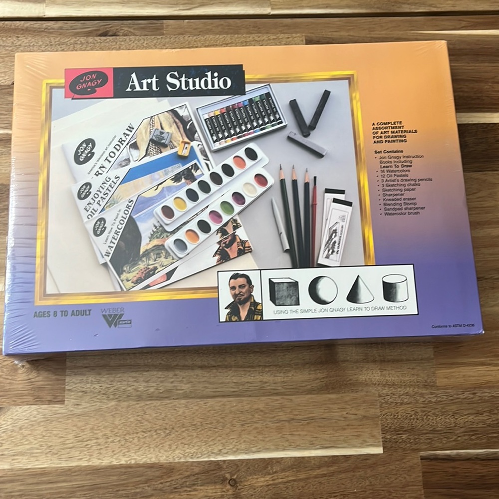 Vintage Jon Gnagy Art Studio Set Kit 73146 Weber Martin Learn To Draw Paint